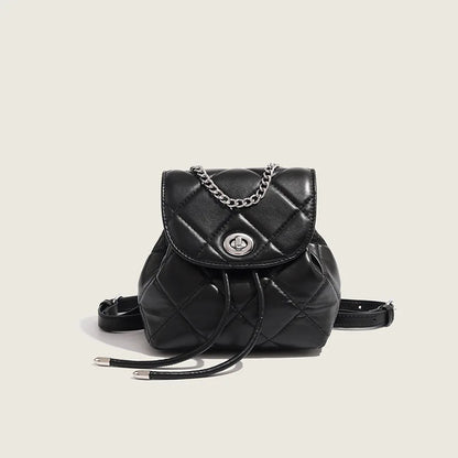 Kawaii 2024 Rhombus Chain Backpack 👜✨ | Cute White Women's Fashion Bag 🌸💖