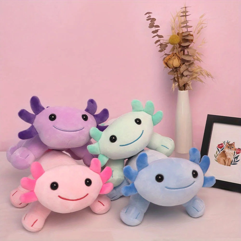 Adorable Axolotl Plushies 🐾 | 4Pcs Cute & Soft Stuffed Animal Dolls 🎀 | Perfect Kawaii Birthday Gifts & Home Decor 🌟