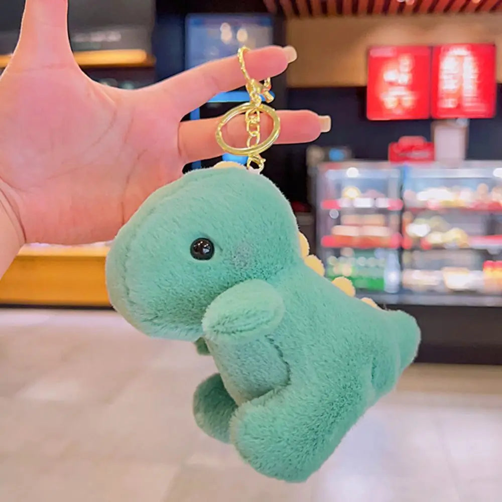 Pastel 12cm Dino Plush Keychain Pendant 🦕 Cute Portable Stuffed Doll Backpack 🎒
