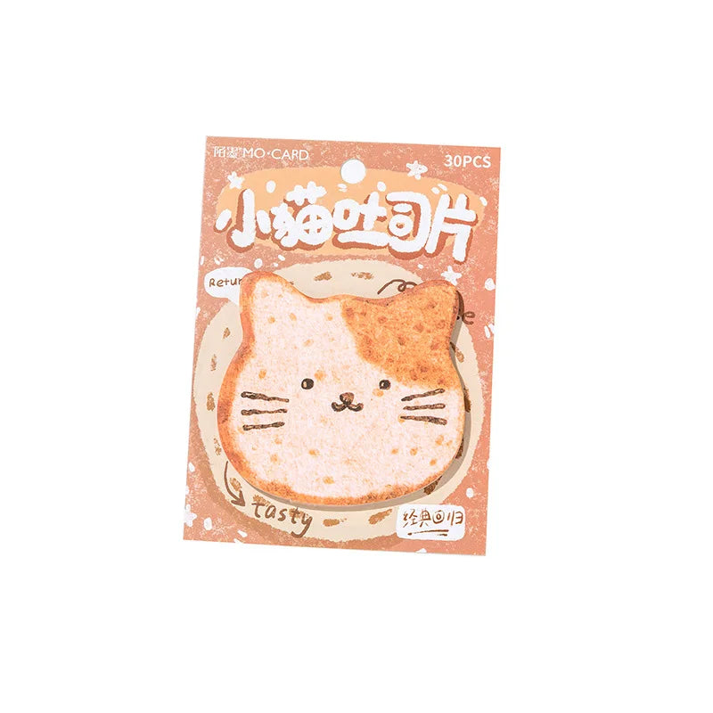 🐾 Adorable Animal Toast Sticky Notes - 30 Sheets of Cuteness for Your Planner! 🍞✨
