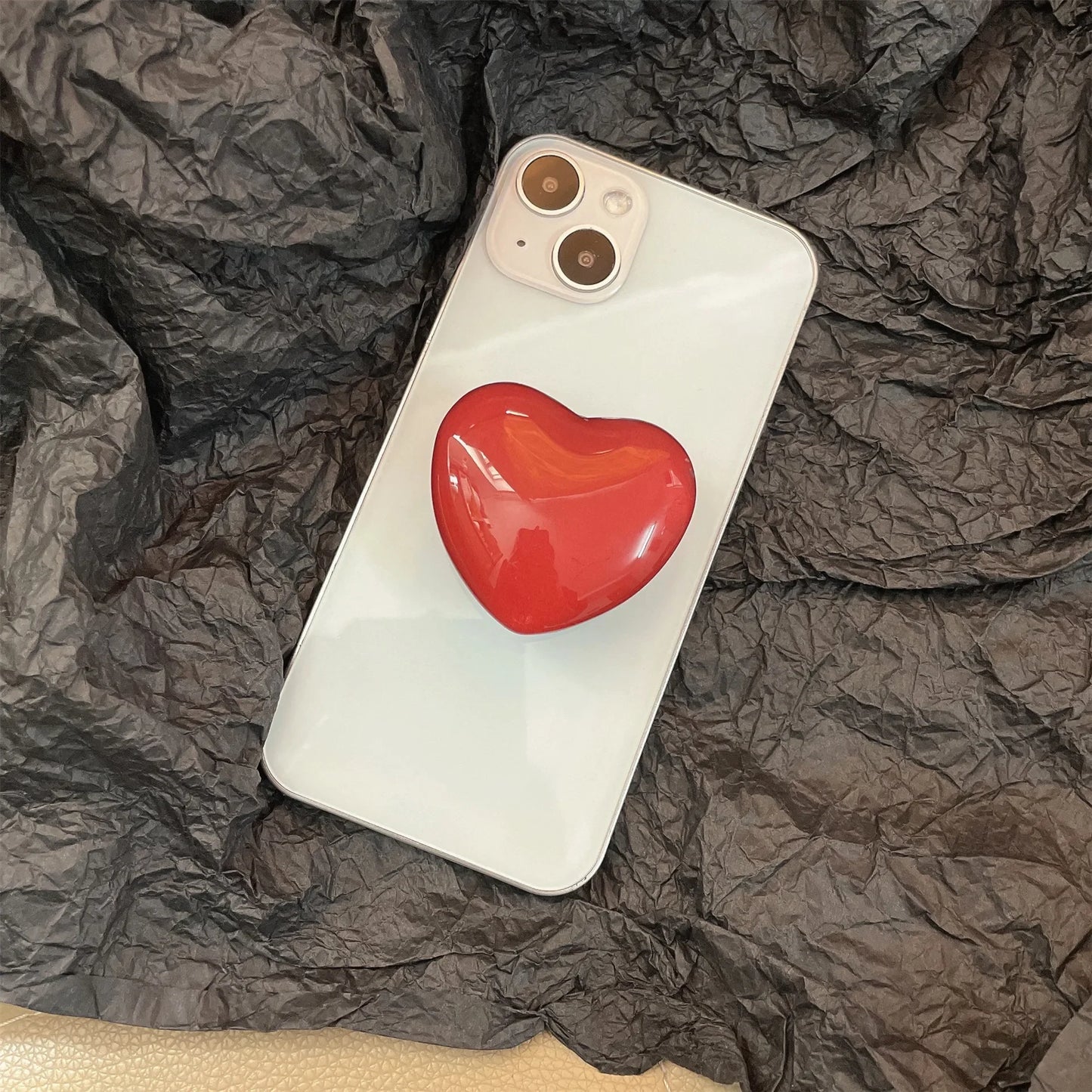 Phone Holder Popular Socket Griptok Finger Grip Bracket Stand Love Heart Ins Style Cute Poping Pink White Cellphone Accessory - Pixie Quill