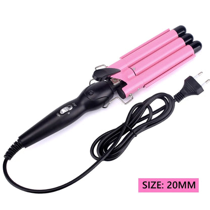 Kawaii Triple Barrel Hair Curler 🌸✨ - Professional Ceramic Waver for Dreamy Waves & Curls! 💖