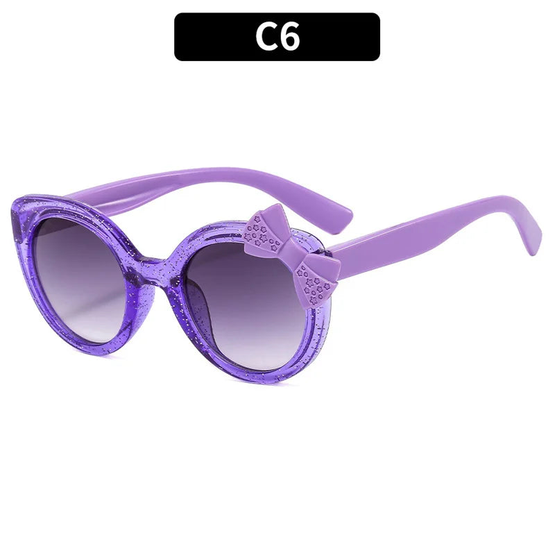 Kawaii Cat Eye Sunglasses for Kids 🐱✨ Cute Bowknot UV400 Eyewear for Girls & Boys 💖 Trendy Summer Shades!