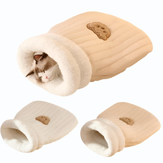 Cozy Kawaii Cat Tunnel Nest 🐾💖 Soft Plush Sleeping Bag for Purr-fect Snuggles! 💤🐱