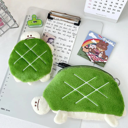 Adorable Kawaii Turtle Plush Pencil Case 🐢✨ - Multifunctional Cosmetic Bag & Coin Purse for School Supplies and Travel! 🎒💖