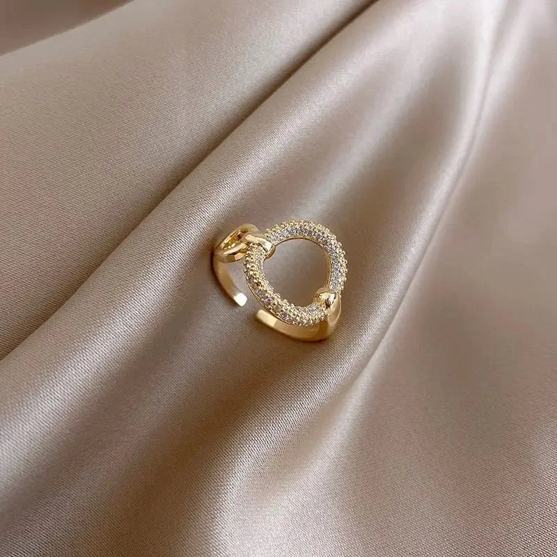Kawaii Love Crystal Ring 💖✨ - 14K Gold Plated Heart Design for Elegant Daily Wear! 🌟💍