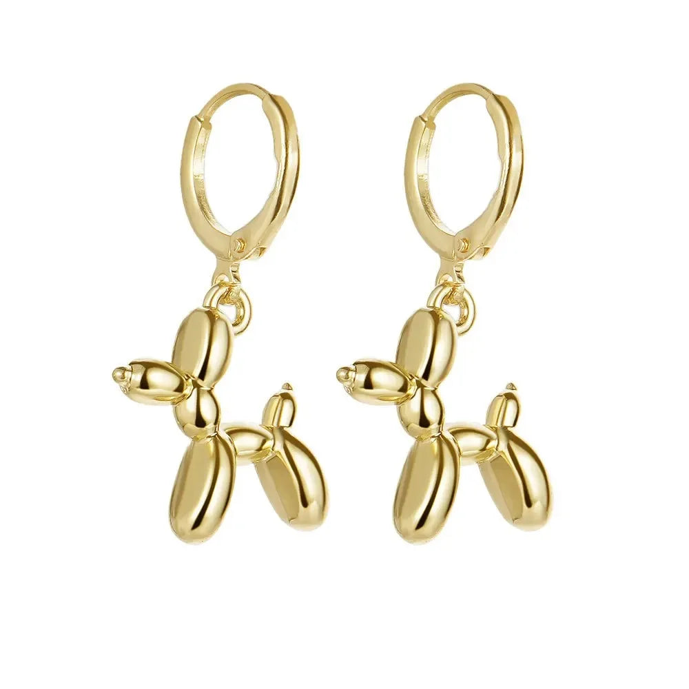 🐾 Adorable Balloon Dog Hoop Earrings 🎈 - Cute Cartoon Jewelry for Trendy Women! 🐶✨