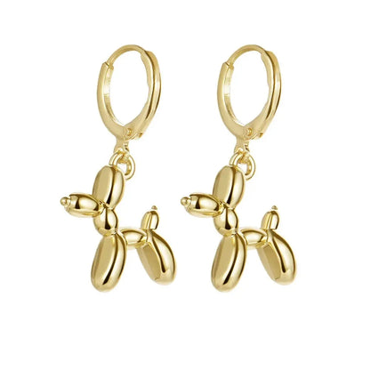 🐾 Adorable Balloon Dog Hoop Earrings 🎈 - Cute Cartoon Jewelry for Trendy Women! 🐶✨