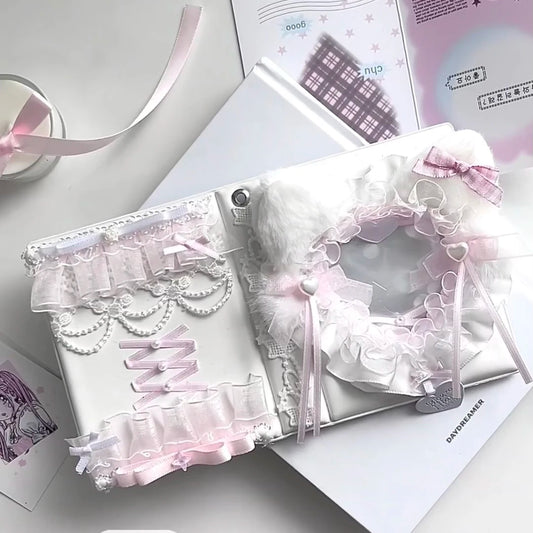 Pastel Kpop Photocard Binder Album 3 Inch Cards With Lace Sleeve Anime Flair 📚🎀
