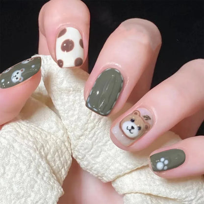 Cute Kawaii Bunny Press-On Nails 🐰✨ | 24 Pcs Full Coverage Acrylic Nail Art Set 🎨 | Reusable & Adorable Fake Nails with Tools! 💅🌸