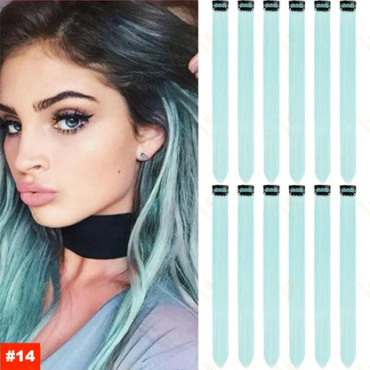 18 Color ClipIn Hair Extensions 22 Inch High Gloss Straight Wig For Women 💖