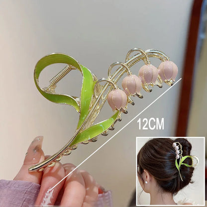 🌸✨ Sweet Floral Durian Hair Claw Clip - Adorable Ponytail Grabber for Trendy Girls! 🌼💖