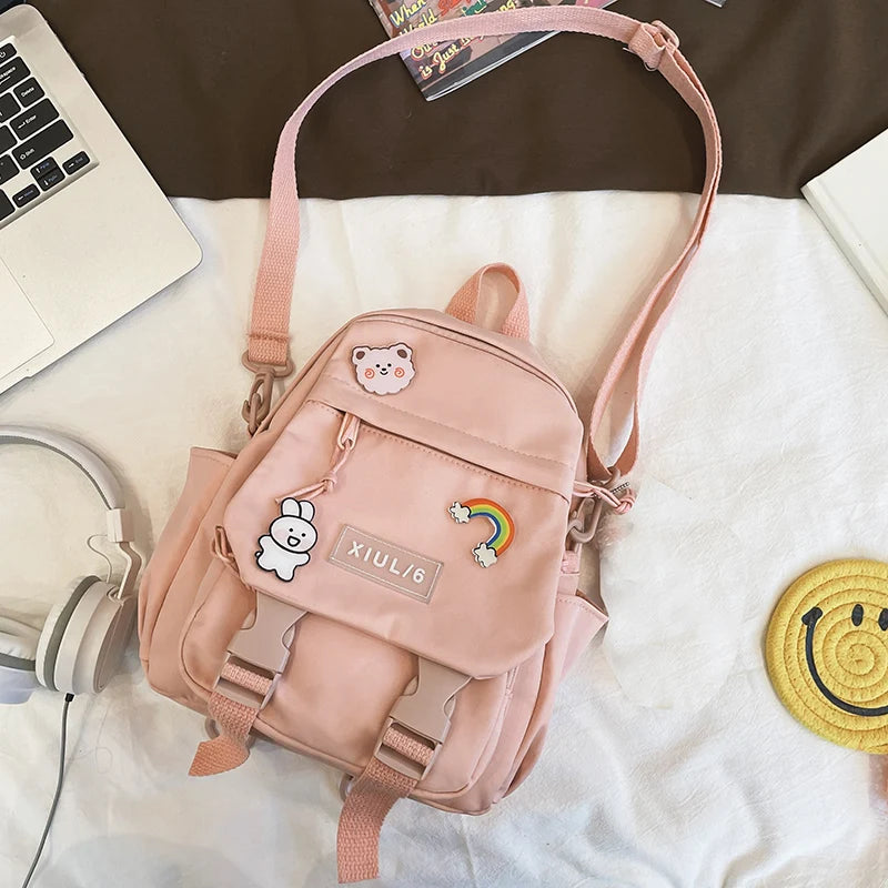 Kawaii Mini Backpack 🌸✨ | Cute Dual-Use School Bag for Girls 🎒 | Adorable Travel Rucksack for Teens 🌟