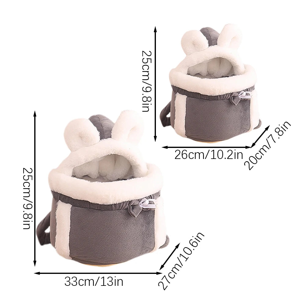 Kawaii Cozy Pet Backpack 🐾🌈 - Plush Travel Carrier for Cats & Dogs 🐶✨ Perfect for Outdoor Adventures!