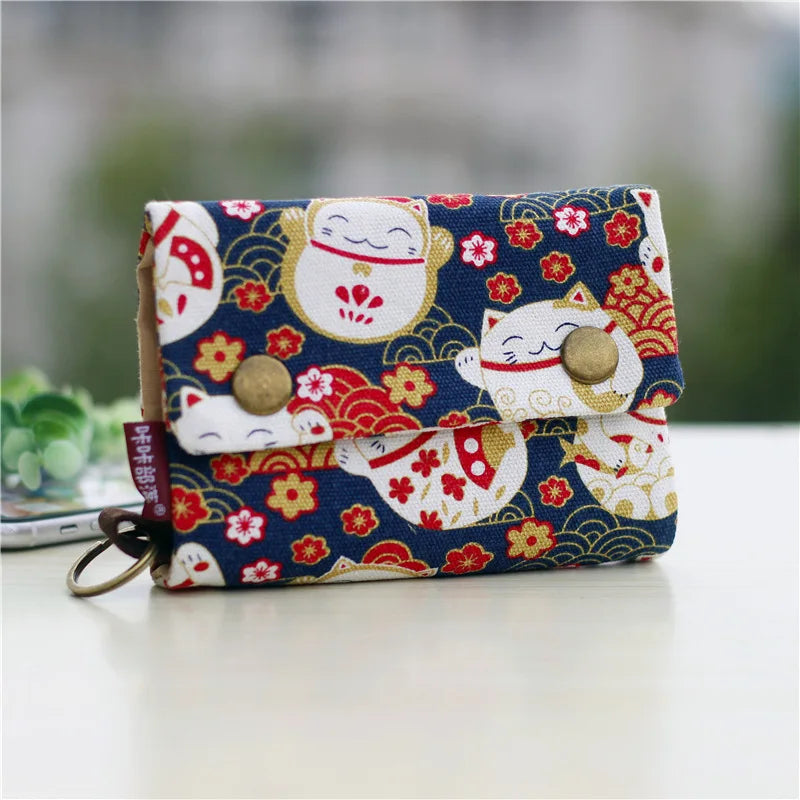 Kawaii Canvas Coin Pouch 🌈✨ | Cute Cartoon Key Organizer Wallet for Girls 💖🎒 | Adorable Mini Money Bag!