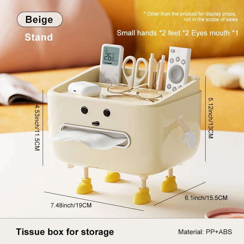 Kawaii Chic Multi-Function Remote Control Organizer 💖✨ - Stylish Paper Towel Box for Modern Homes 🏡🧸