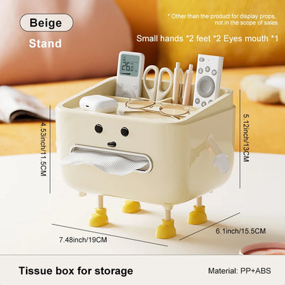 Kawaii Chic Multi-Function Remote Control Organizer 💖✨ - Stylish Paper Towel Box for Modern Homes 🏡🧸