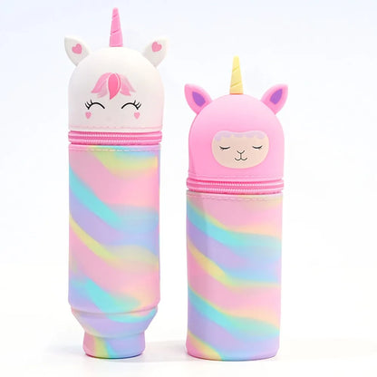 Cute Animal Silicone Pen Case With Large Capacity Pencil Holder Lipstick 🎒