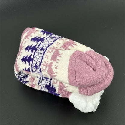 Fluffy Winter Socks For Women Warm Plush Non Slip Slipper Snowflake Gift ❄️🎁