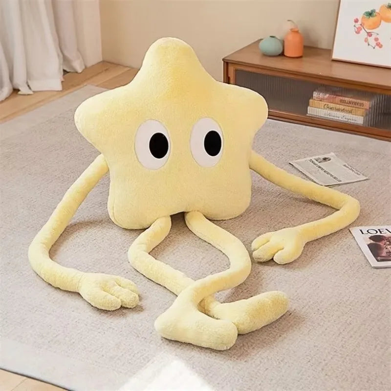 Kawaii 160cm Long-Legged Star Plush Pillow 🌸✨ Cute Pink Flower Cushion for Cozy Cuddles & Perfect Gifts 🎁❤️