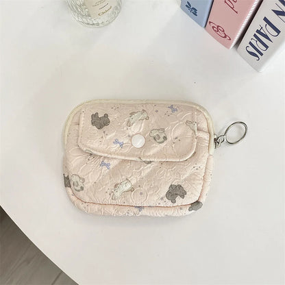 Kawaii Cartoon Makeup Pouch 🐰✨ | Cute Travel Lipstick & Earphone Organizer Bag 🎀💄 - Perfect Gift for Women!