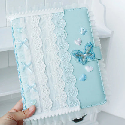 A5 Album Binder With Handmade Lace Embroidery Deco For Photocard Storage And Loose Leaf Pages 📷🎀
