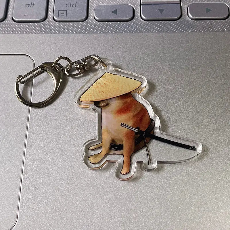 Kawaii Cheems Burger Keychain 🍔✨ | Cute Shiba Warrior Meme Accessory | Adorable Dog Lover Gift 🐾💖