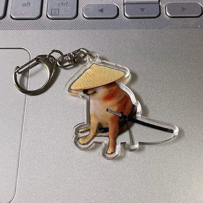 Kawaii Cheems Burger Keychain 🍔✨ | Cute Shiba Warrior Meme Accessory | Adorable Dog Lover Gift 🐾💖