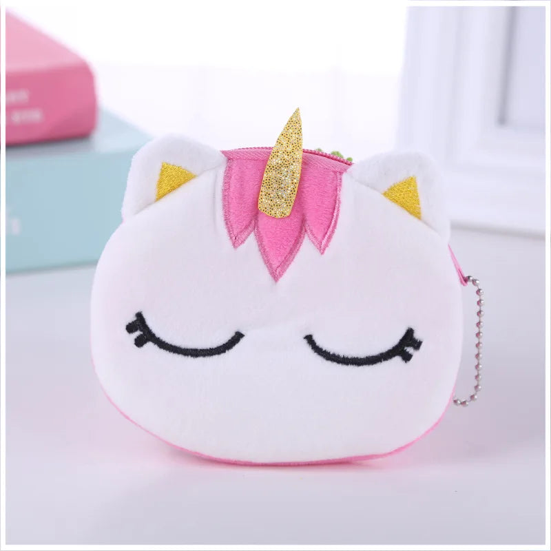 🐼 Adorable Plush Cartoon Animal Coin Purse - Mini Zipper Wallet for Girls & USB Cable Bag! 🐰✨