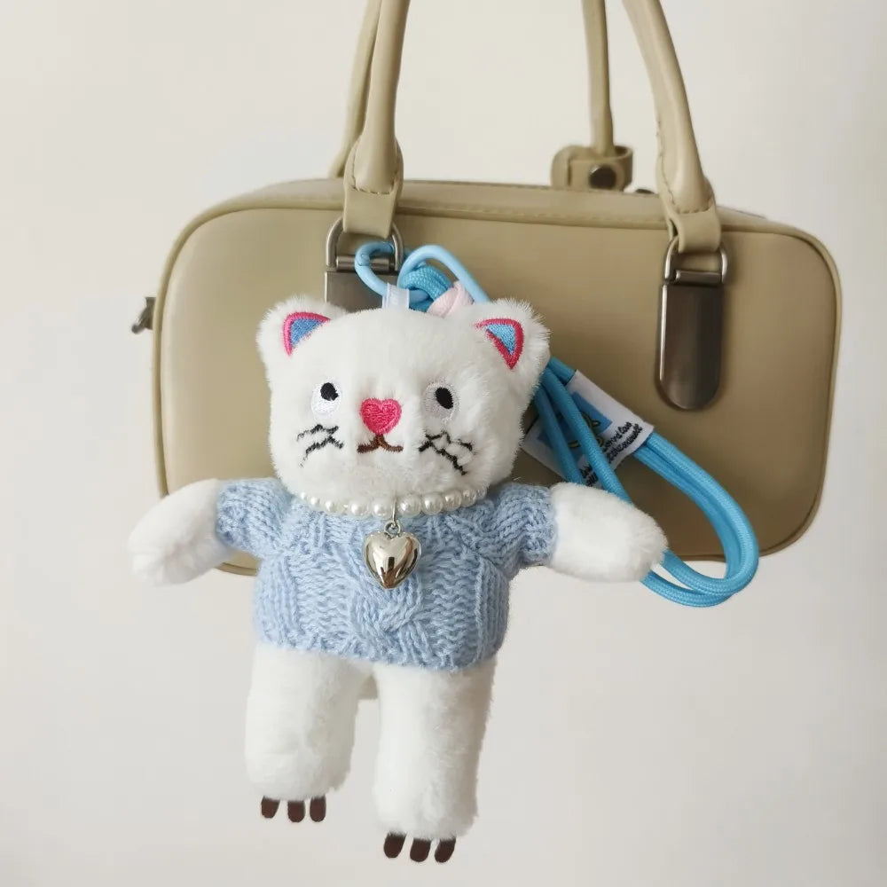 Pink Cat Plush Keychain Charm For Bags And Keys 15cm 🐱🎀