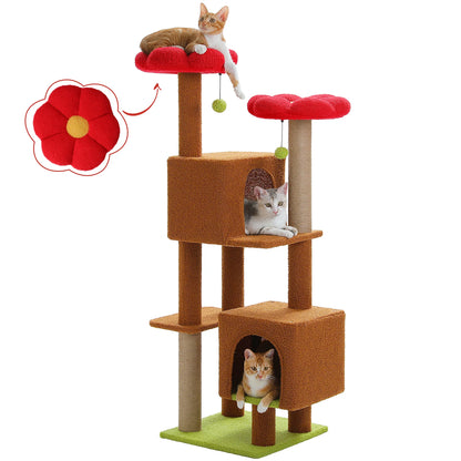Cactus Cat Tower 133cm Indoor Cat Tree With 2 Perches 2 Condos 🐱🌵