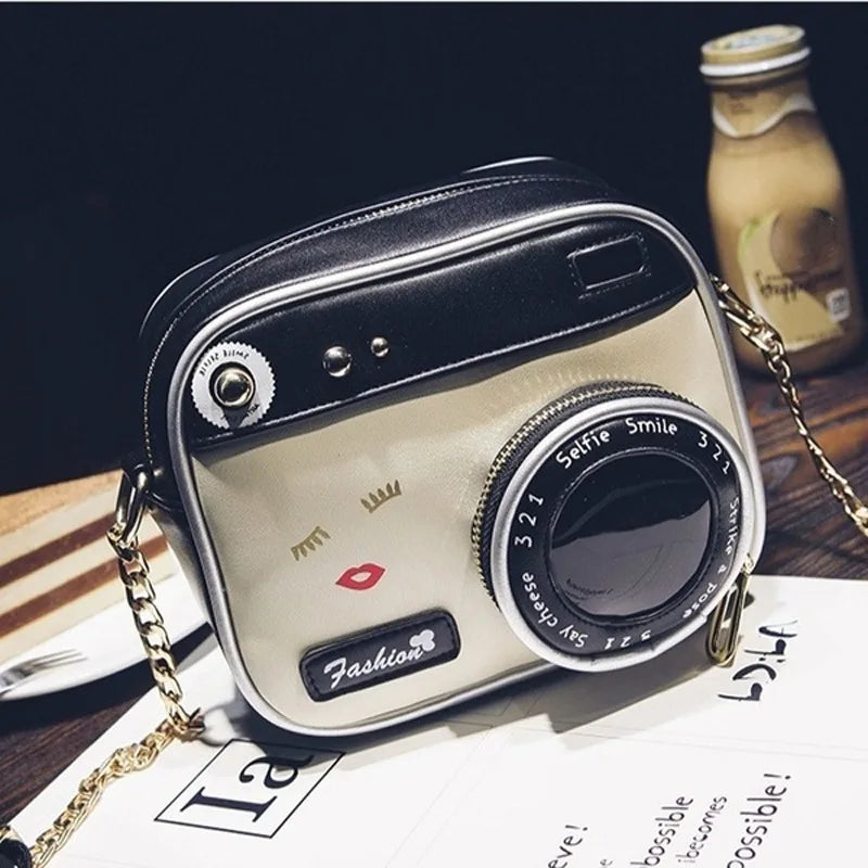 Kawaii Retro Camera Crossbody Bag 🎀✨ | Cute Mini PU Leather Messenger Purse for Fashionable Ladies 👜💕