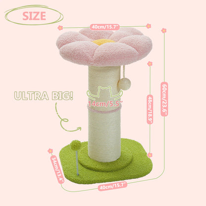 Flower Pink Cat Tree Indoor Scratching Post With Thick Sisal 🐾🌸