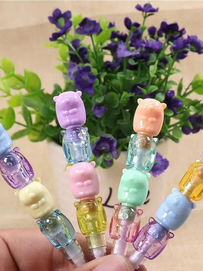 Kawaii Bear Mechanical Pencil Set 🐻✏️ | 2pcs Adorable Non-Sharpening Writing Pens for Students & Office | Cute Stationery Gifts 🎁