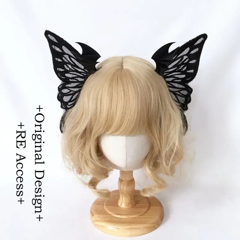 Kawaii Cosplay Angel Wings & Demon Horns Hairpin 🌸✨ | Gothic Lolita Anime Accessories 🎀👹