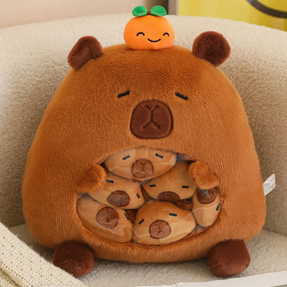 Kawaii Capybara Shark Snack Bag Plush 🦈✨ - Super Soft Cartoon Cushion Pillow for Fun Room Decor & Unique Gifts 🎁💕