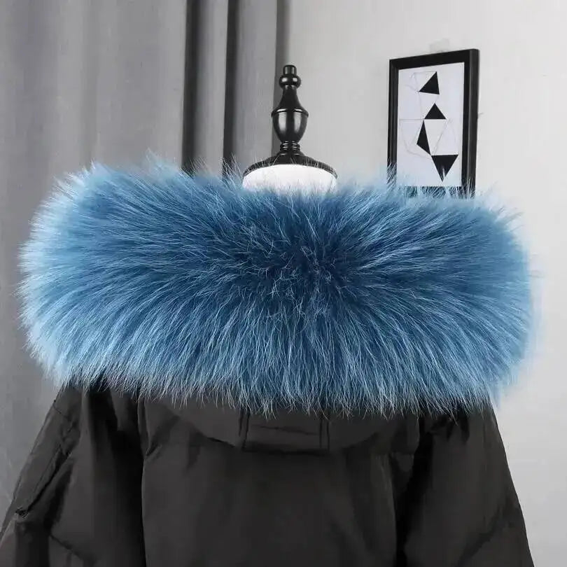 Lux Raccoon Fur Collar Scarf For Women 🧣 Warm Winter Essential