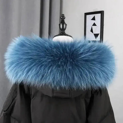 Lux Raccoon Fur Collar Scarf For Women 🧣 Warm Winter Essential