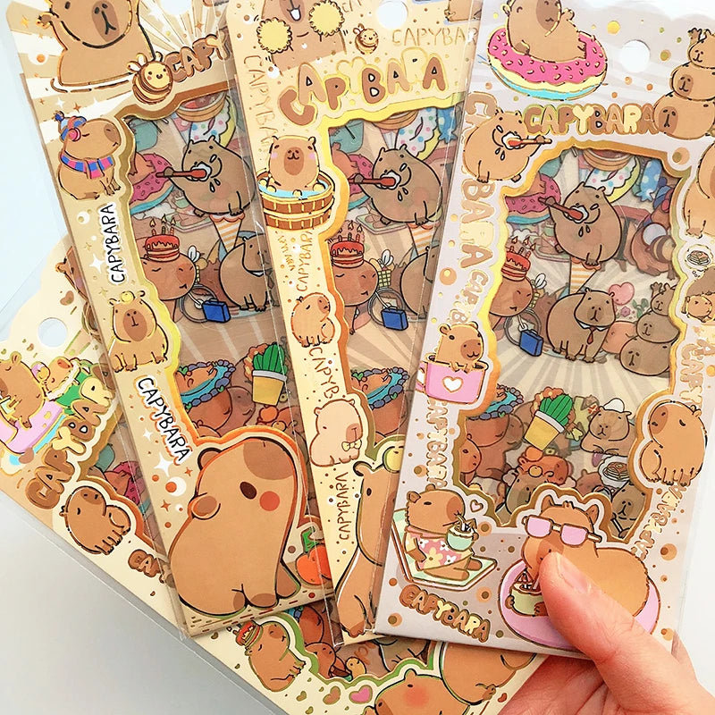 ✨ Adorable Capybara Sticker Set 🌟 Cute School Supplies & Diary Decor 🐾 Perfect for Scrapbooking & Sketchbooks! 📚💕 - Pixie Quill