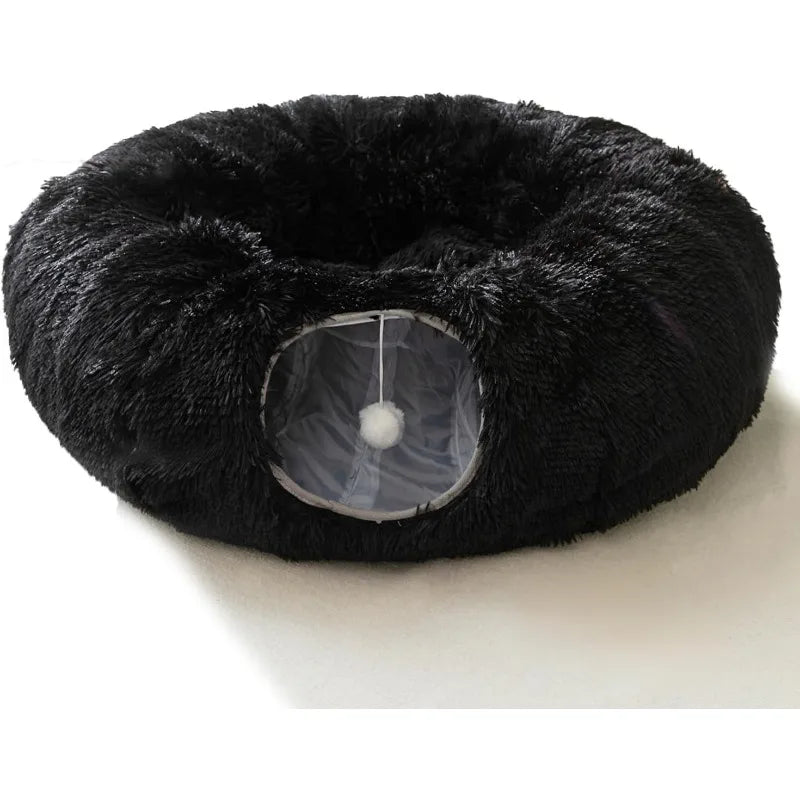 Cuddly Cat Adventure Tunnel 🐾✨ - Plush Cozy Bed & Play Zone for Indoor Felines! 🐱💕