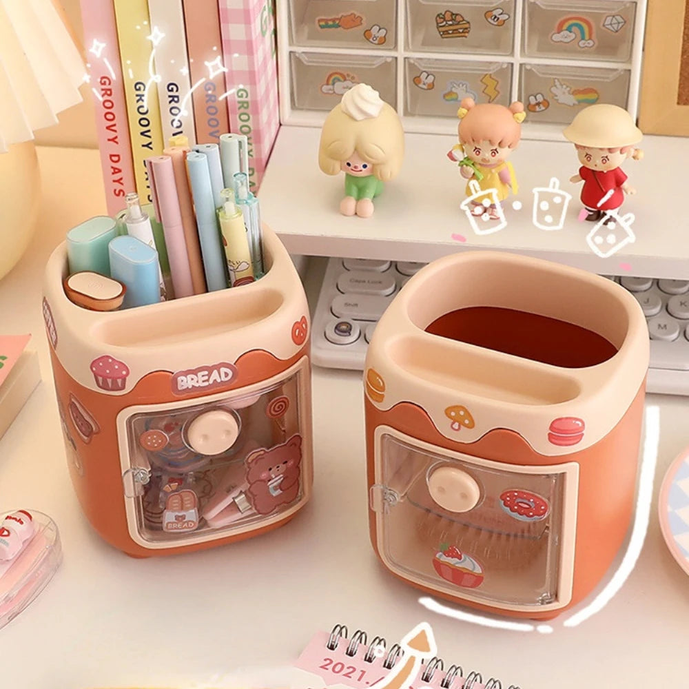 Kawaii Multi-Grid Piggy Desk Organizer 🐷✨ Cute & Fun Pencil Holder for Office Stationery! 🖊️🌈