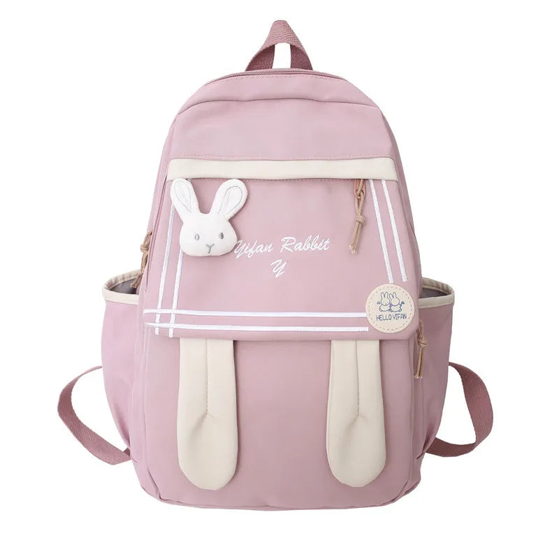 Kawaii Rabbit Ears Schoolbag 🎒✨ | Cute & Playful Girls' Backpack | Wear-Resistant & Breathable 💖🌈