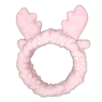 Women Wash Face Makeup Soft Coral Fleece Elastic Headband Head Wrap Cute Rabbit Bow Animal Ears Hairband Girl Hair Accessories
