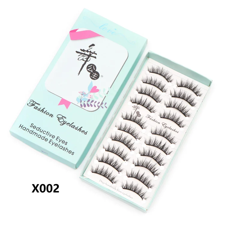 Adorable Manga Style False Eyelashes 10 Pairs Natural Full Strip Lashes For Anime Look Makeup ✨🐰🎀🌸