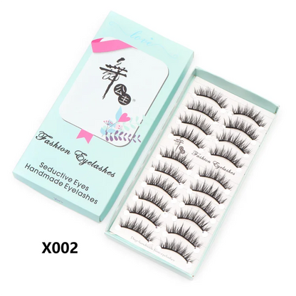 Adorable Manga Style False Eyelashes 10 Pairs Natural Full Strip Lashes For Anime Look Makeup ✨🐰🎀🌸