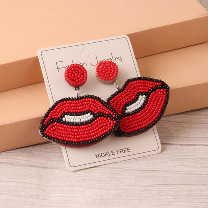 Kawaii Heart Dangle Earrings 💖✨ | Vintage Beaded Jewelry Gifts for Lovebirds 🌟💕