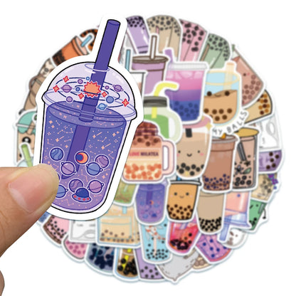 Kawaii Bubble Tea Bliss: 50PCS Adorable Pearl Milk Tea Stickers for DIY Magic! 🍵✨
