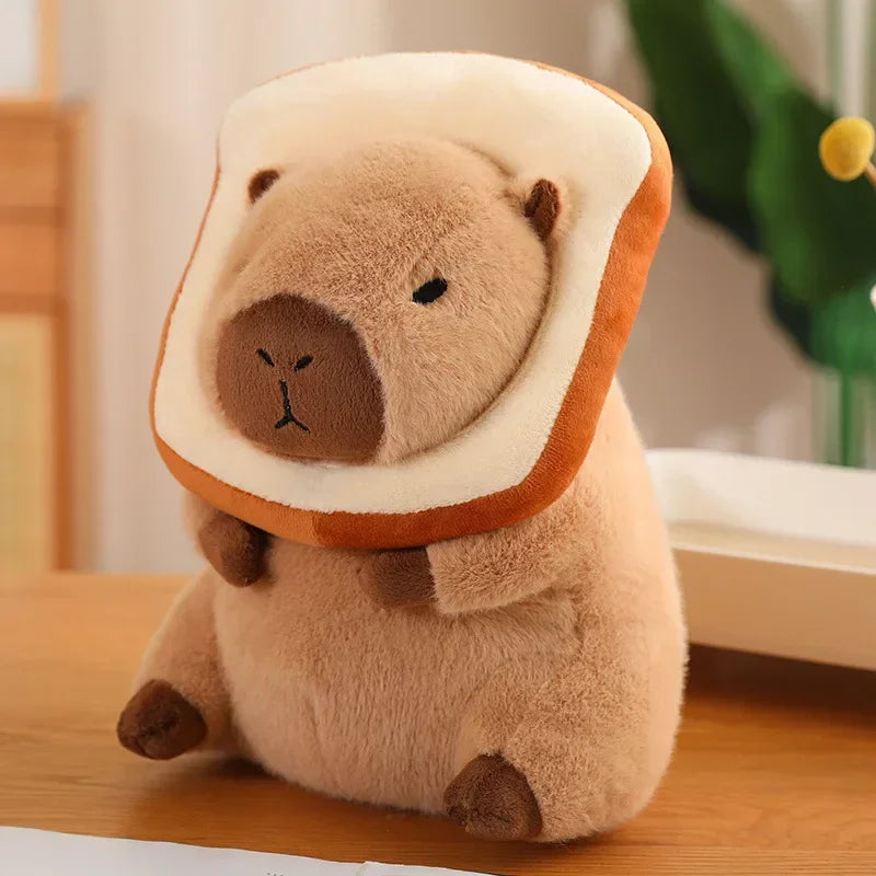Capybara Cuddle Buddy 🦙✨ Toasty Dino Dress Plushie 🍞🎉 Boba & Fruit Fun! - Pixie Quill