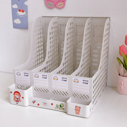 Kawaii Detachable File Storage Box 🌸✨ - Adorable Large Capacity Organizer for Students & Office! 📚💕