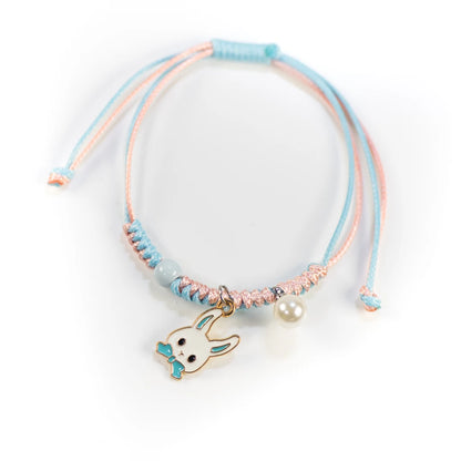 Cute Metal Drip Glaze Pendant Hand-Wowen Gift Bracelets Bangles For Women Girl Children Wholesale #MZ101